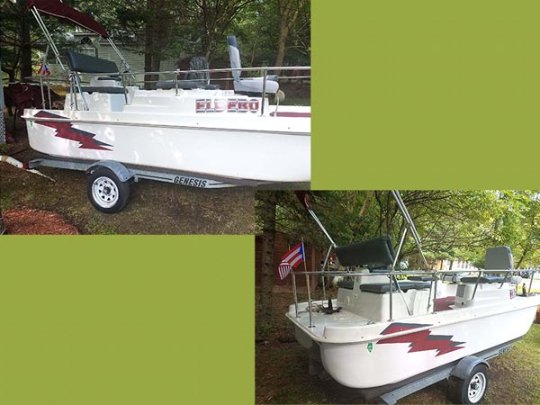 Custom boat graphics and marine vinyl decals for boats in Joliet, Shorewood, and Crest Hill Illinois