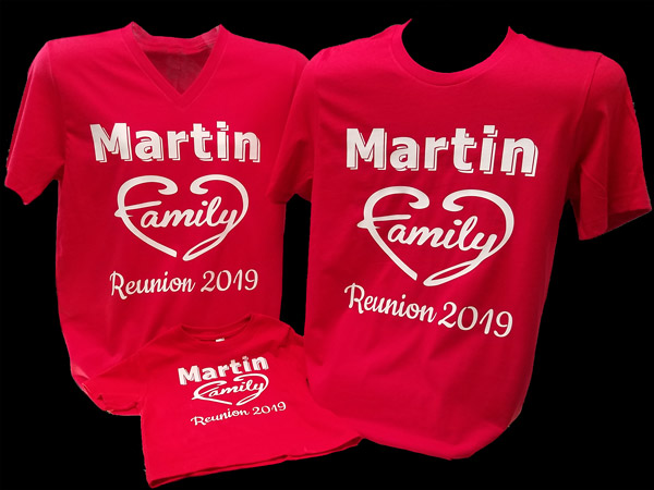 Family reunion shirts for a group in Joliet and Crest Hill Illinois