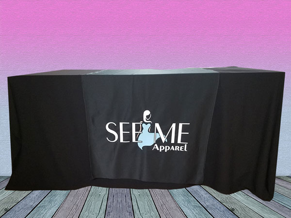 Custom branded table runners and table covers for events in Joliet and Shorewood Illinois