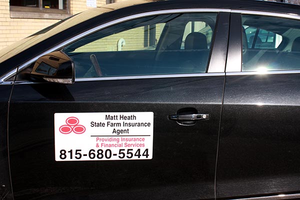 Custom business car magnets and magnetic vehicle signs printed in Joliet Illinois