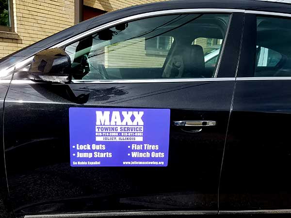 Custom car magnets and truck magnetic signs printed in Joliet Illinois