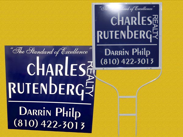 Real estate and political yard signs in Joliet, Plainfield, and New Lenox Illinois